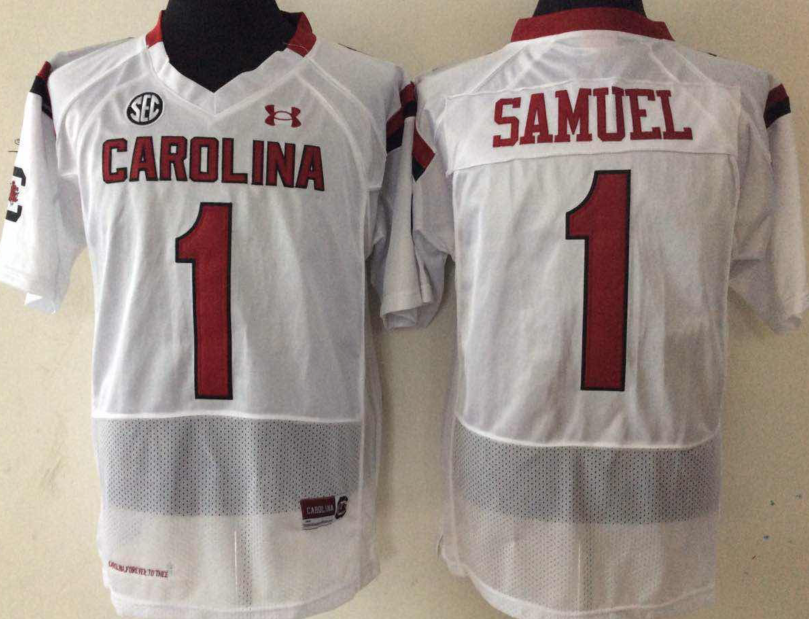 NCAA Men South Carolina Gamecock White #1 SAMUEL->kansas city chiefs->NFL Jersey